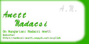 anett madacsi business card